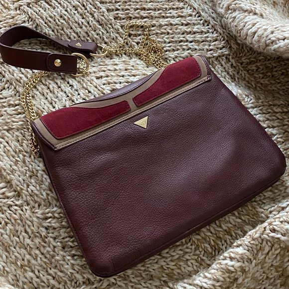 RARE Sam Edelman Maddy Leather Shoulder Bag, Wine - Picture 6 of 8